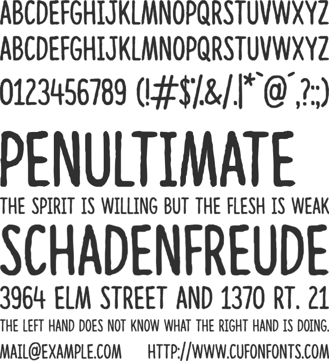 Lazing on a sunny afternoon font preview