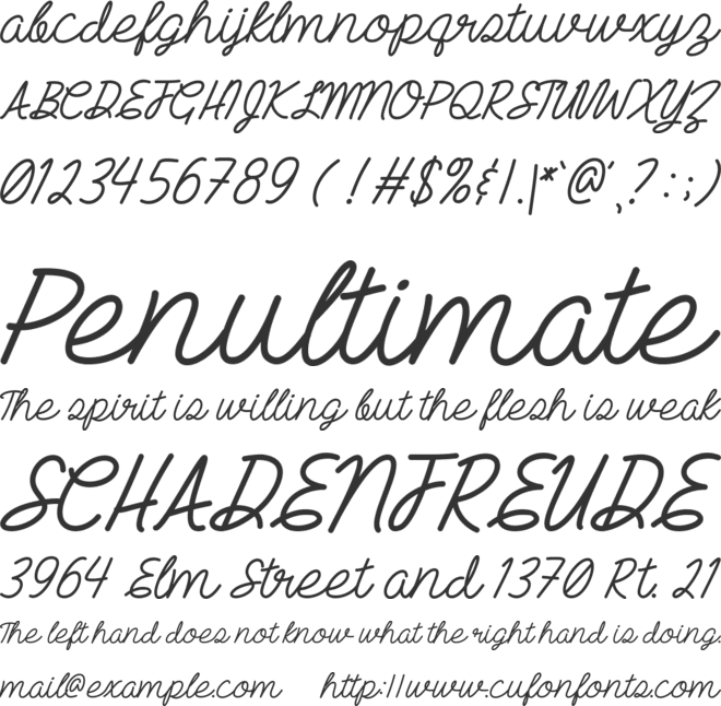 End of the dream font preview