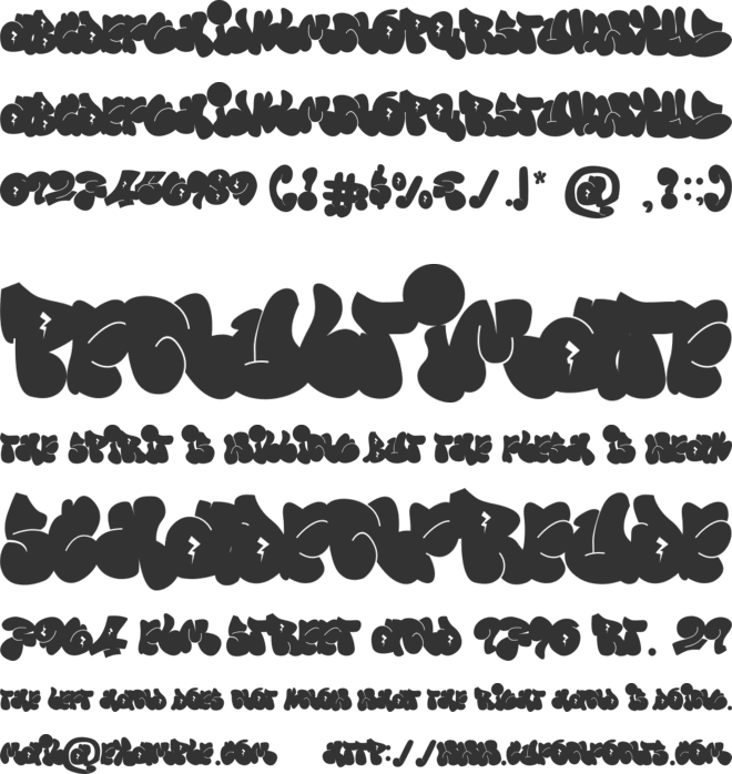 Wushand Graffiti font preview