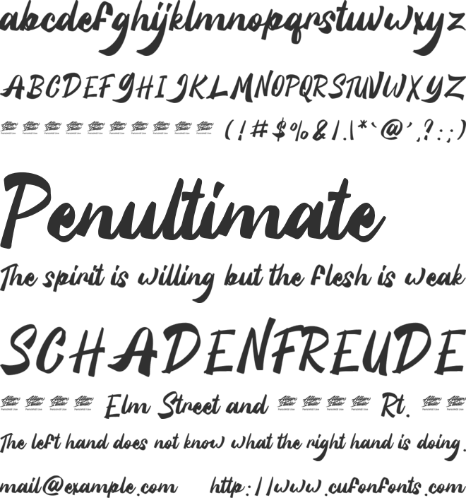Silintho - Personal Use font preview