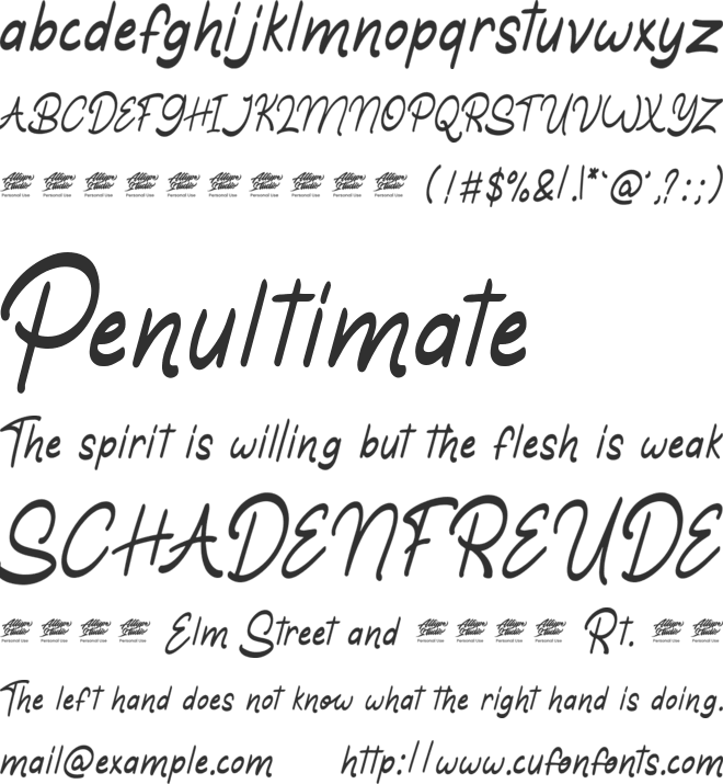 Qicka - Personal Use font preview