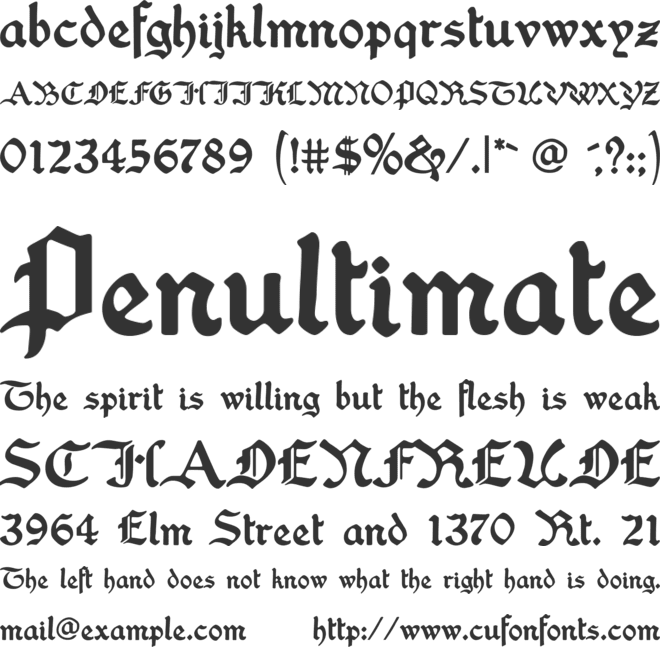 Washington Text font preview