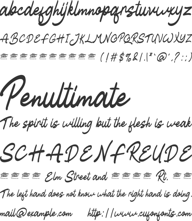 Blathe - Personal Use font preview