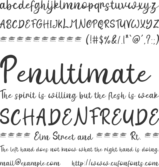 Powlina Theater - Personal Use font preview