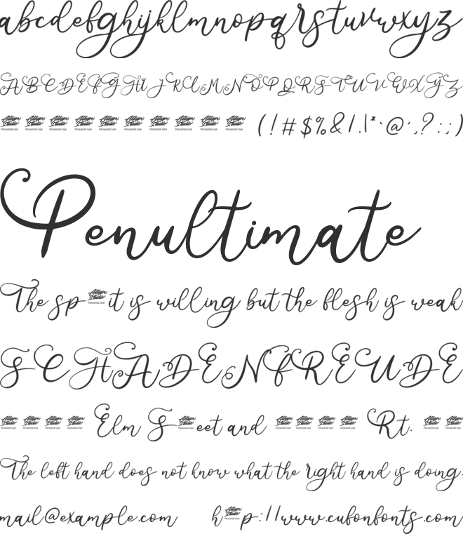 Niathory - Personal Use font preview