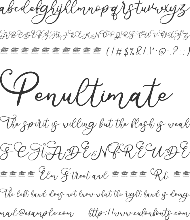 Niathory - Personal Use font preview