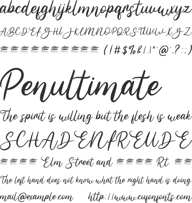 Geshana - Personal Use font preview