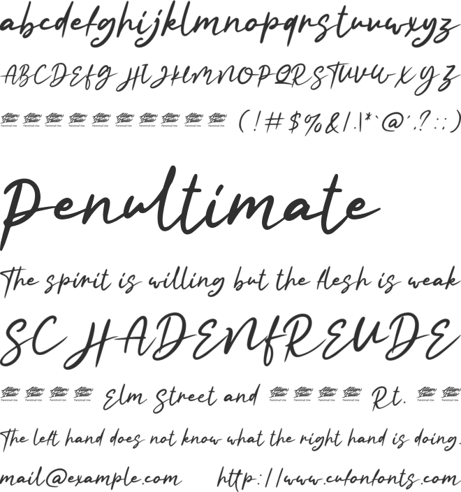 Rhiledia - Personal Use font preview