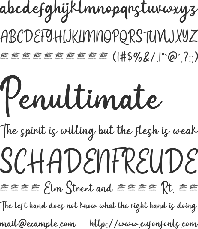 Intima Politha - Personal Use font preview