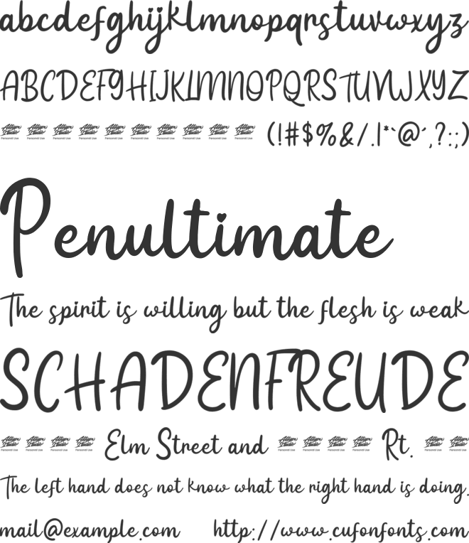 Intima Politha - Personal Use font preview
