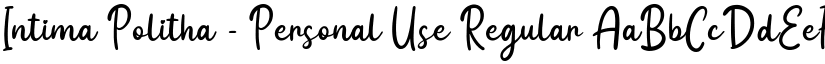 Intima Politha - Personal Use Regular font