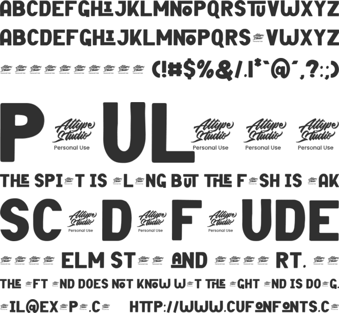 Black Thone - Personal Use font preview