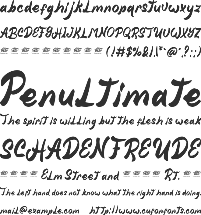 Niagato - Personal Use font preview