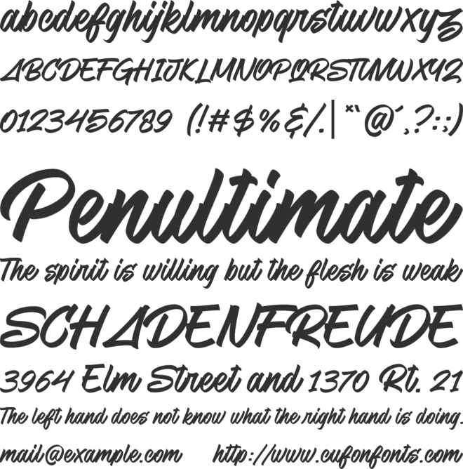 Snooky font preview