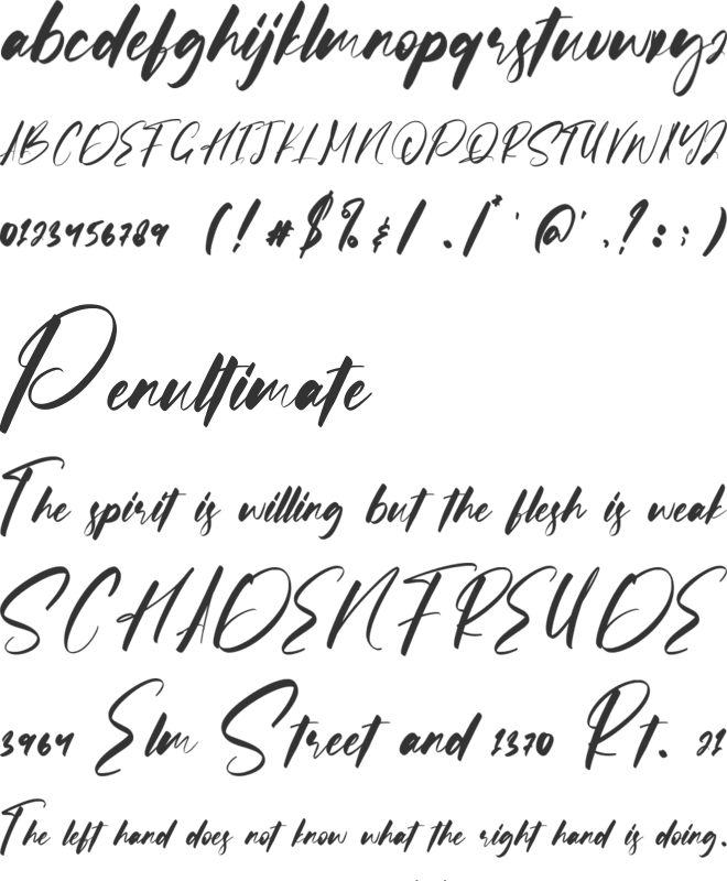 Loveless font preview