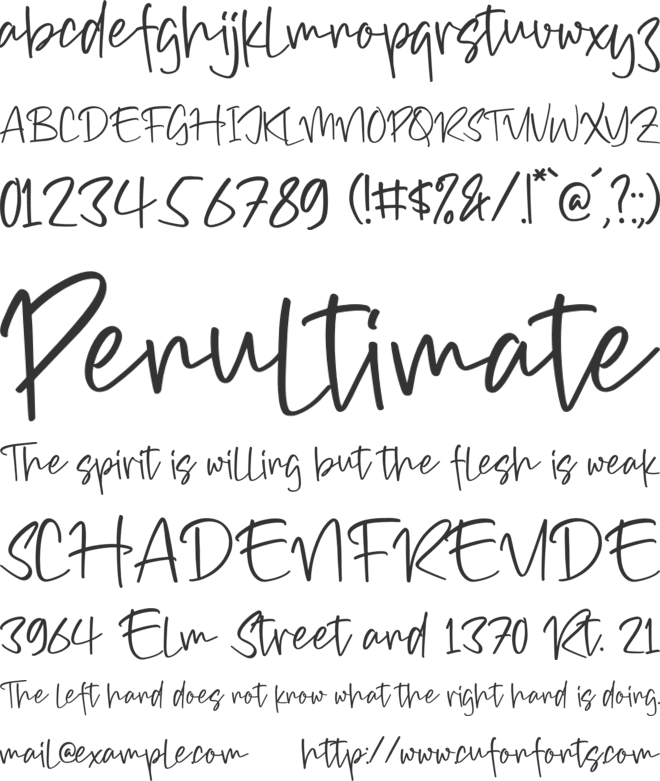 Dreams Kuliah font preview