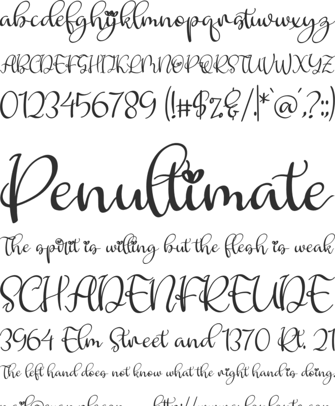 Lovely Beralyna font preview