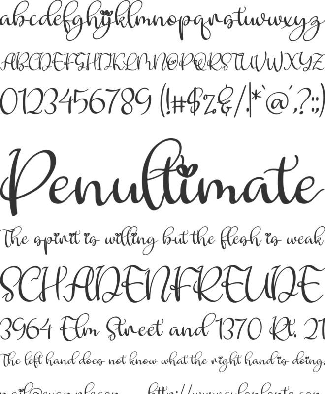 Lovely Beralyna font preview