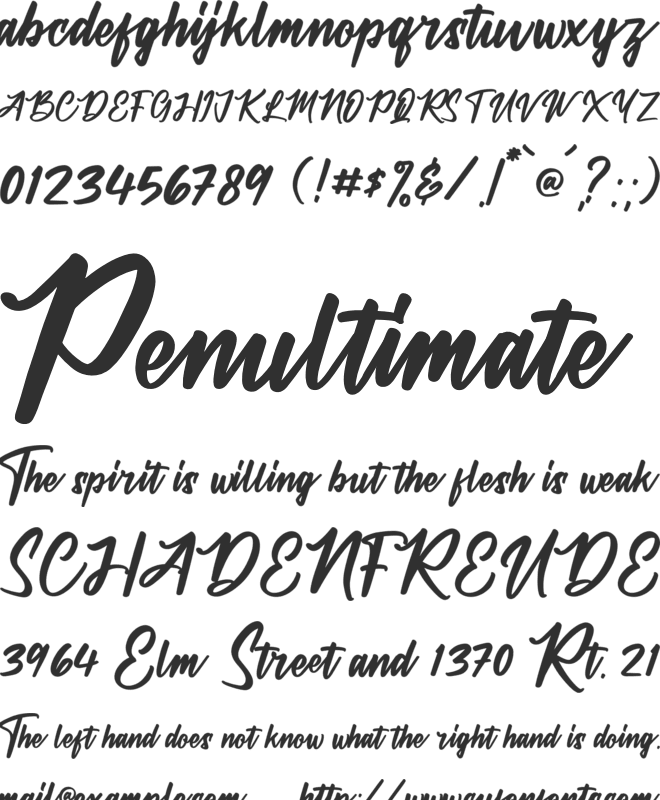 The Cralington Signature font preview