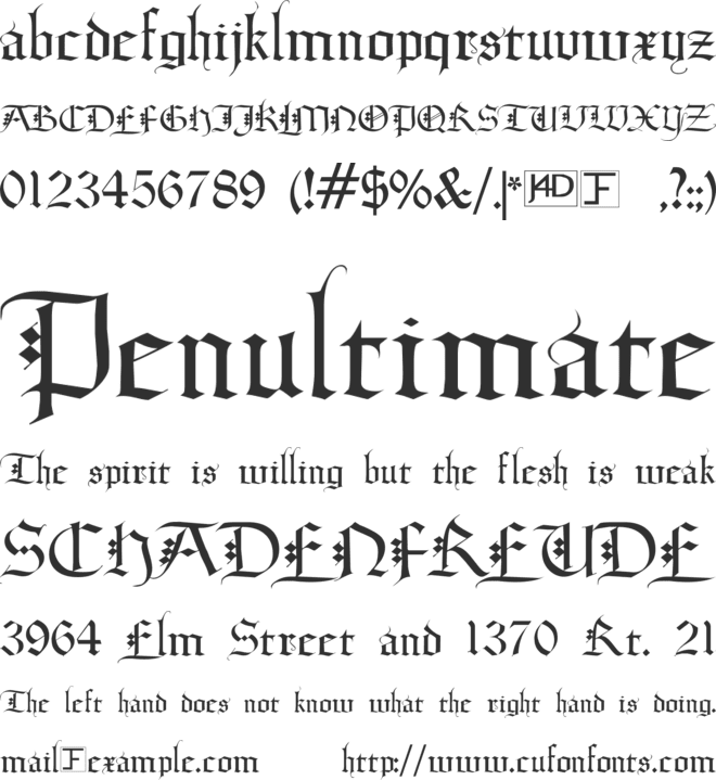 Diamond Gothic font preview