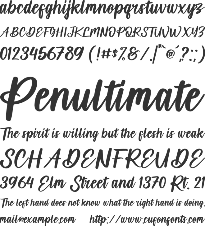 Balencia Lattive font preview
