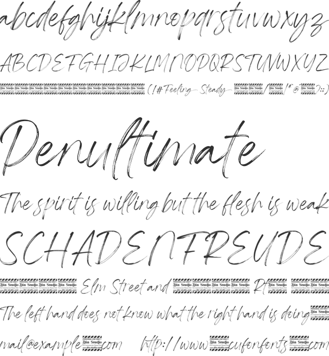Feeling Steady Personal use fon font preview