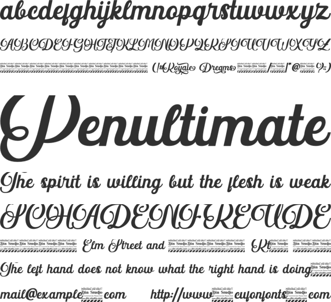Royale Dreams Personal use font preview