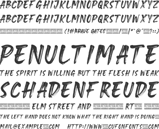 Brave Gates Personal use font preview