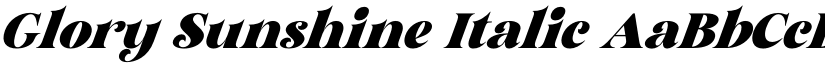 Glory Sunshine Italic font