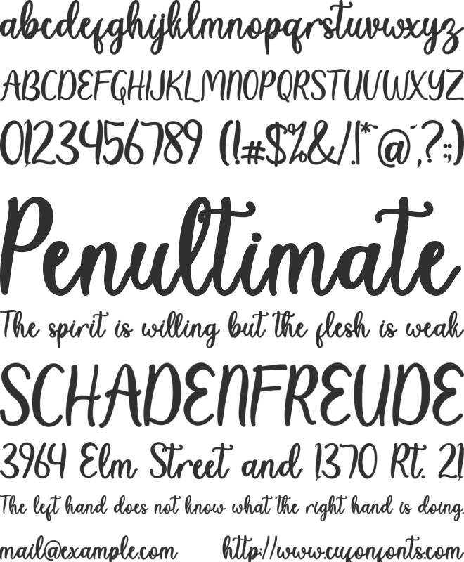 Tropical Sweet font preview