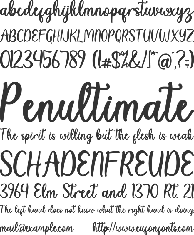 Tropical Sweet font preview