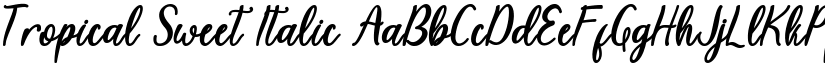 Tropical Sweet Italic font