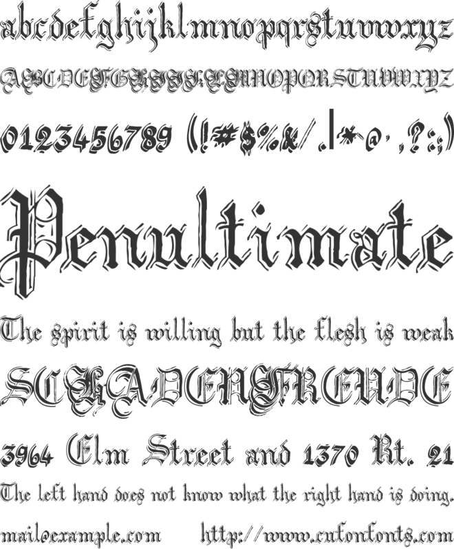 Argor Flahm Scaqh font preview