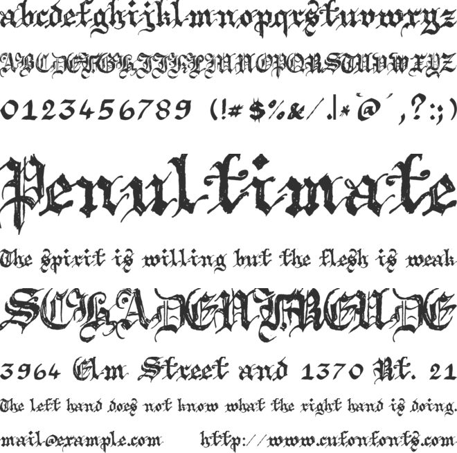 Argor Brujsh Scaqh font preview