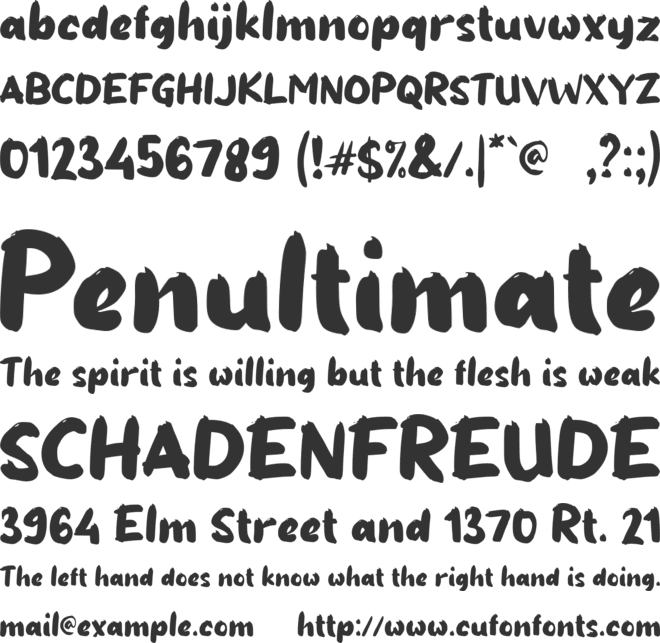 b Buttercream Chocolate font preview