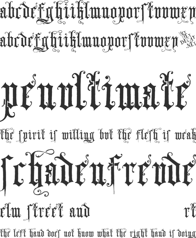 Skjend Hans Gotisk font preview