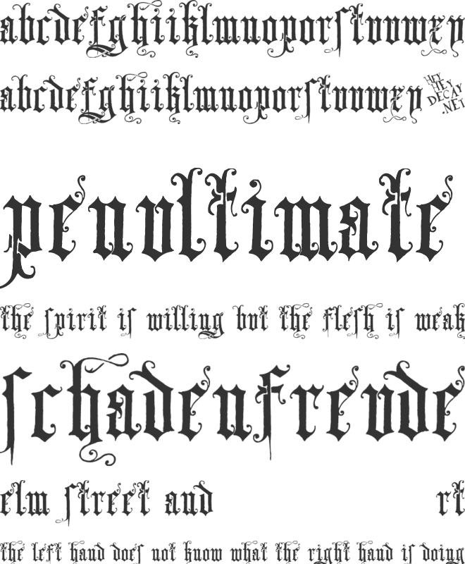 Skjend Hans Gotisk font preview