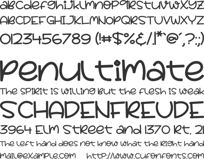 Party Rocky font preview