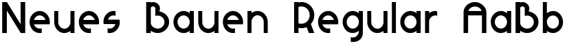 Neues Bauen Regular font