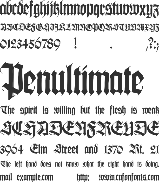 Killigrew font preview