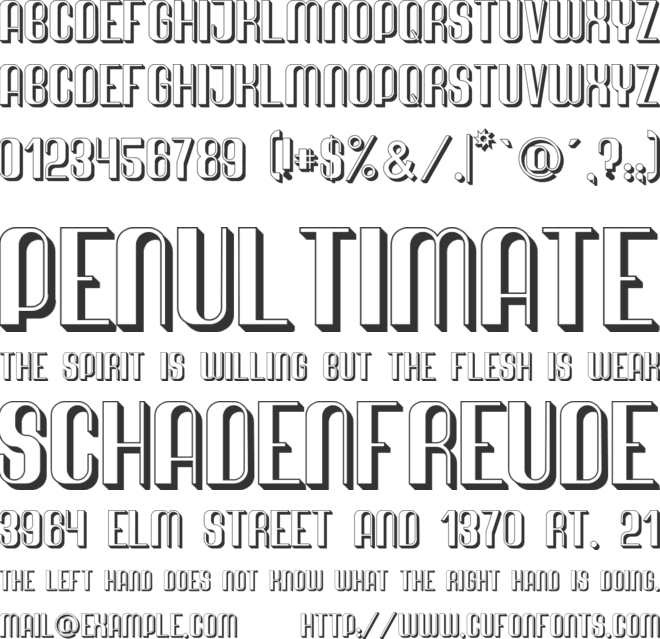 Quimbie 3D font preview