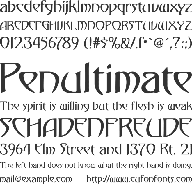 Gismonda FG font preview