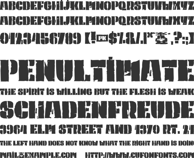 PK Captain font preview