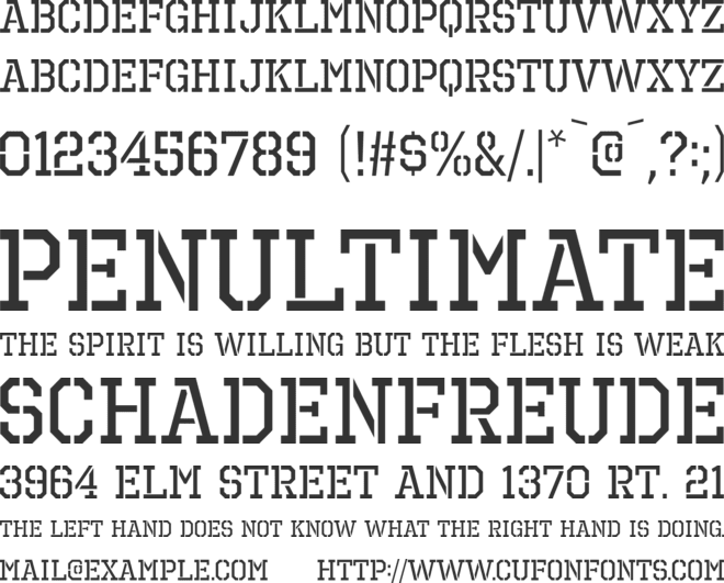 Octin Prison font preview