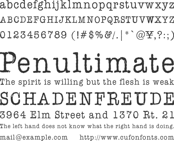AFL Font nonmetric font preview