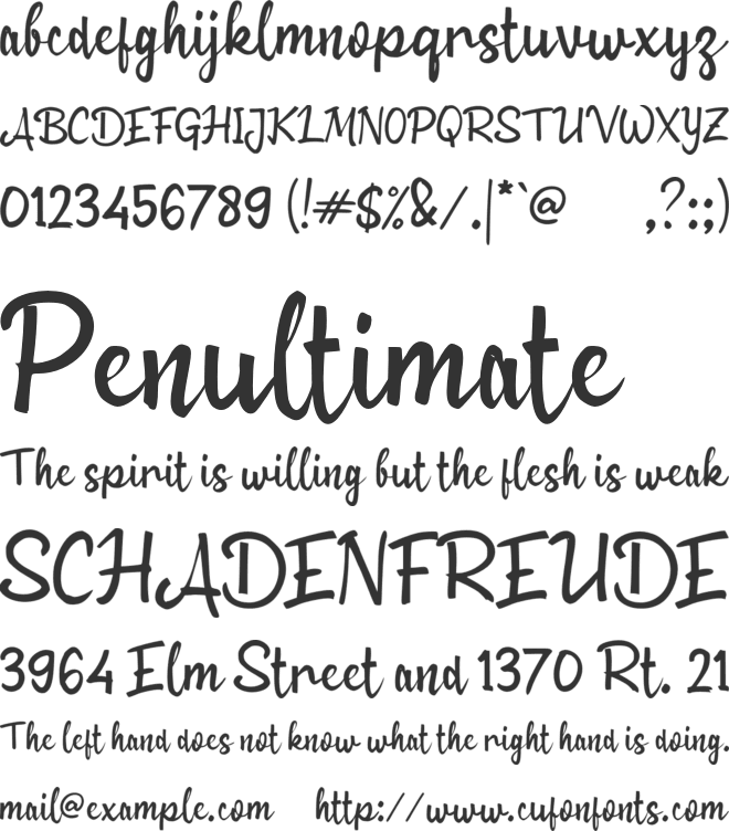 b Bila Senja font preview