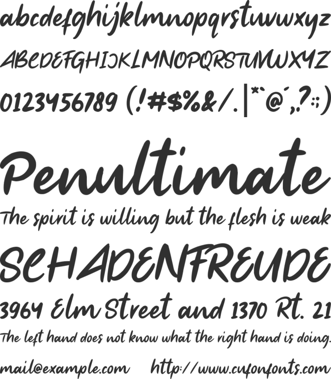 First Time font preview