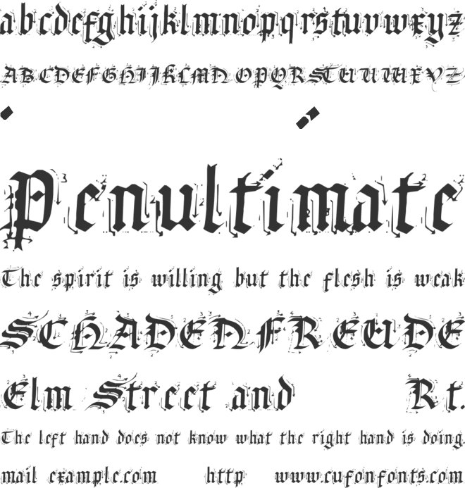 Satanas Humanum Salvator font preview