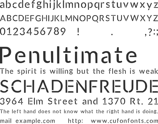 Relic font preview