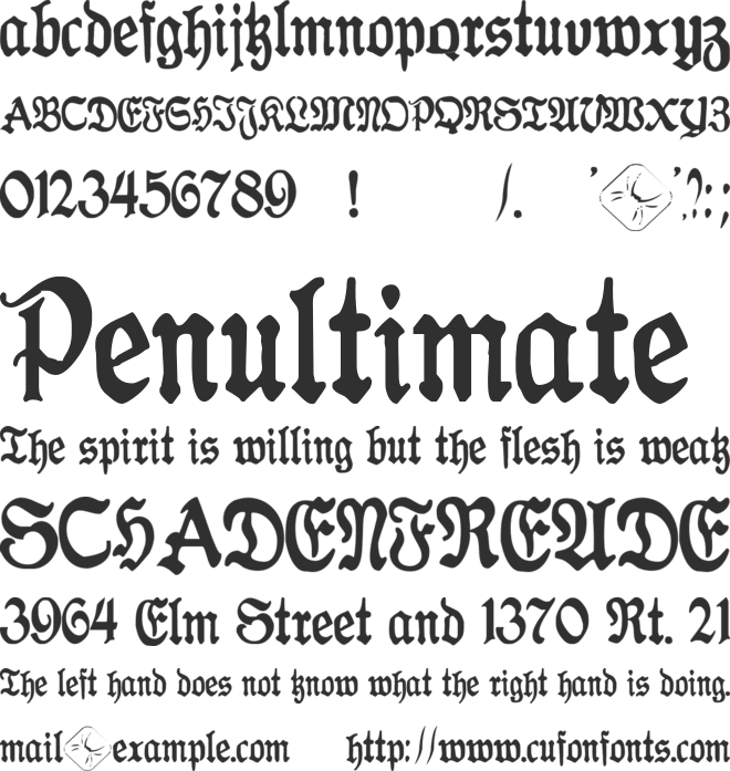 Antraxja Goth 1938 font preview